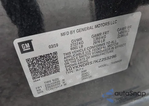 2019 Cadillac Xt5 Luxury from USA, damaged, VIN 1GYKNDRS7KZ253296